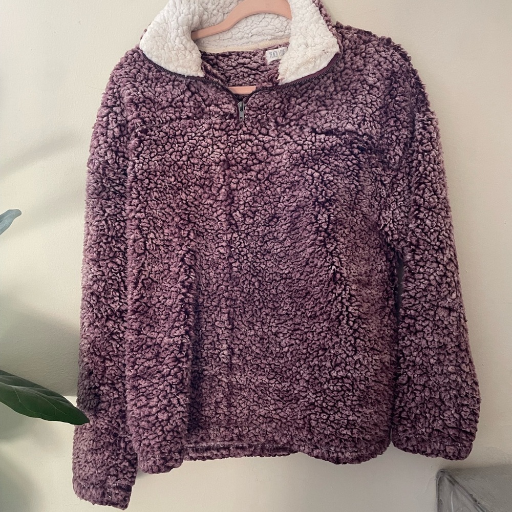 Cozy Purple Sherpa Pullover